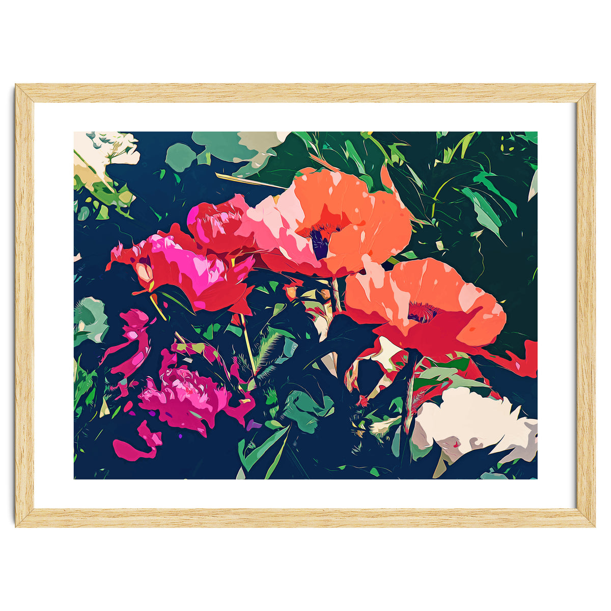 Where Darkness Blooms, Dark Floral Botanical Painting, Eclectic Blush Plants Garden Nature Flowers