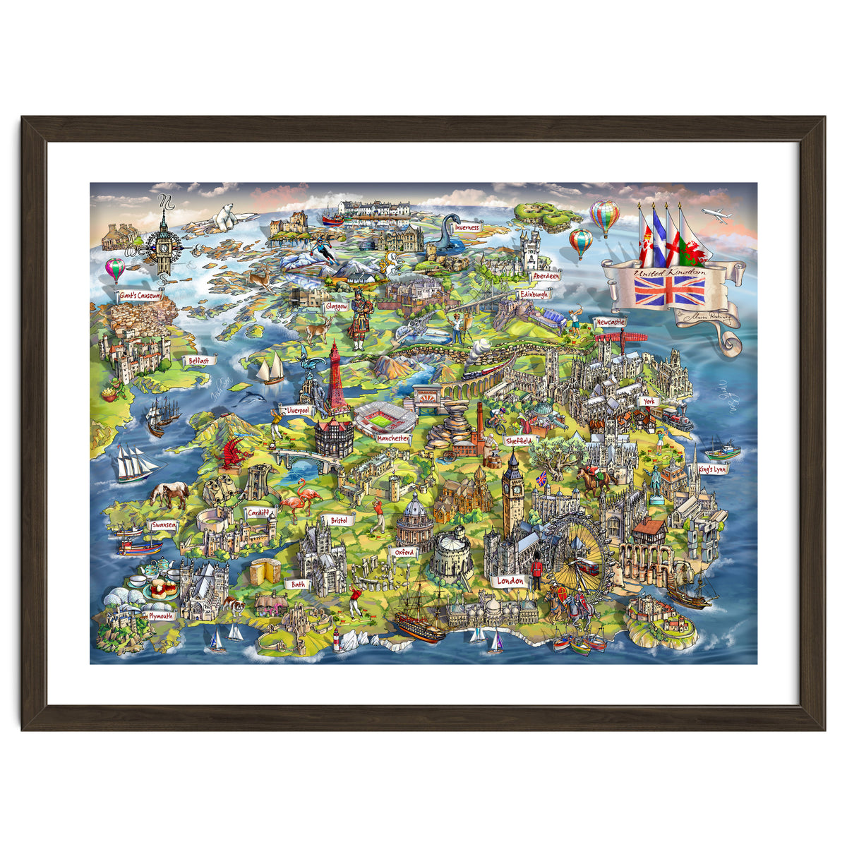 Illustrated Map Of The United Kingdom