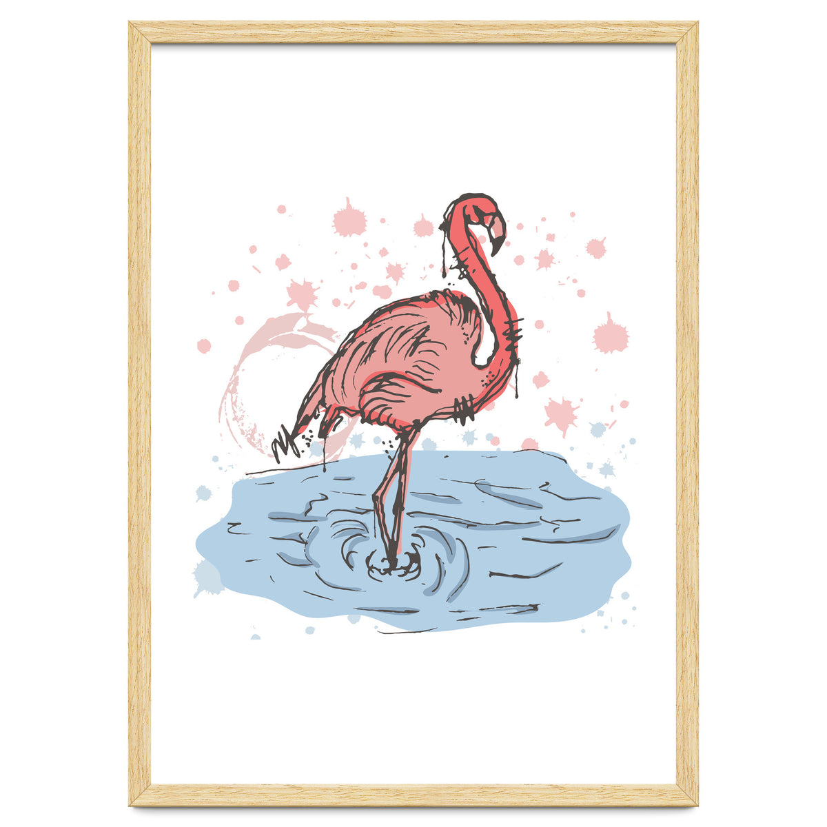 Flamingo Scribble sketch