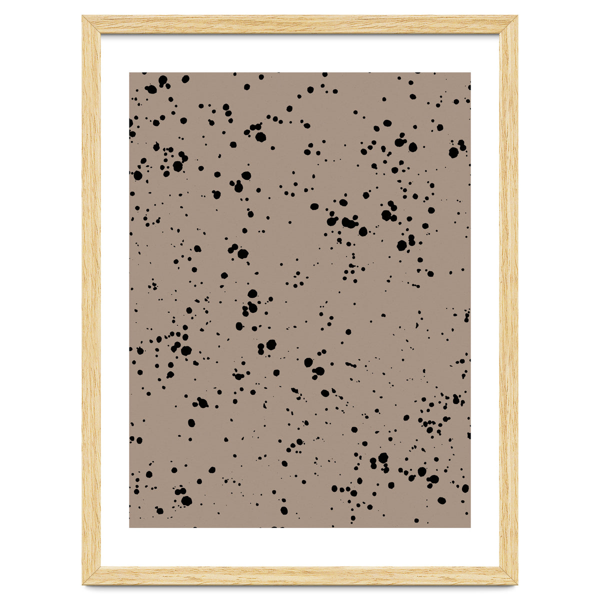 Black Paint Splatter on Dark Beige Background