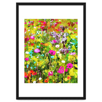 Meadow Flowers, Botanical Nature Landscape Painting