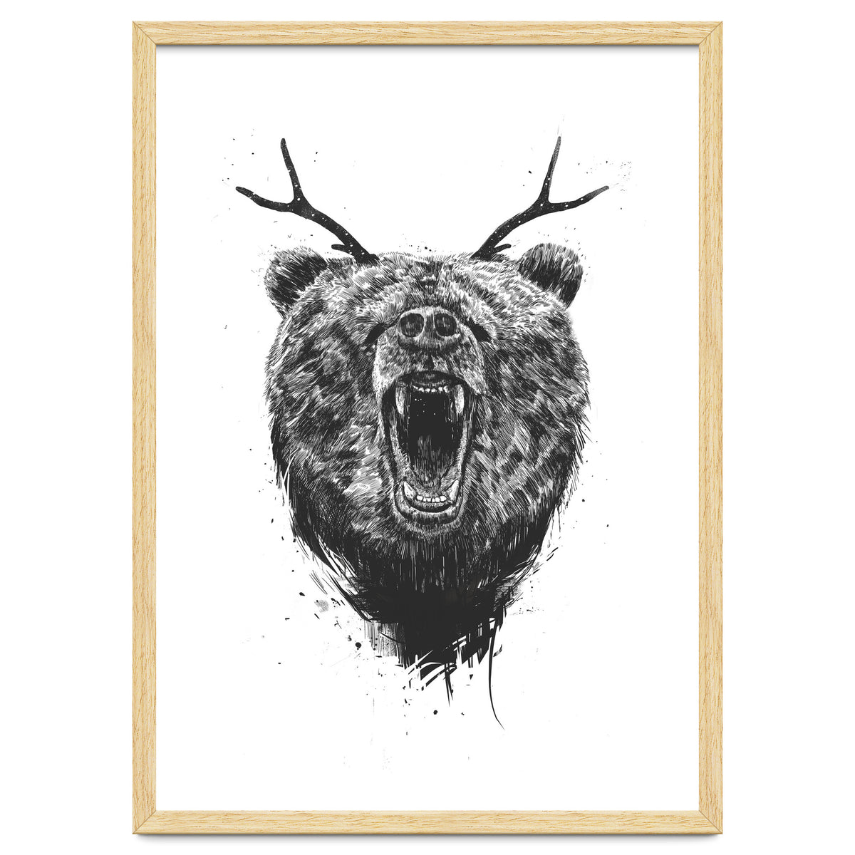 Angry Bear With Antlers