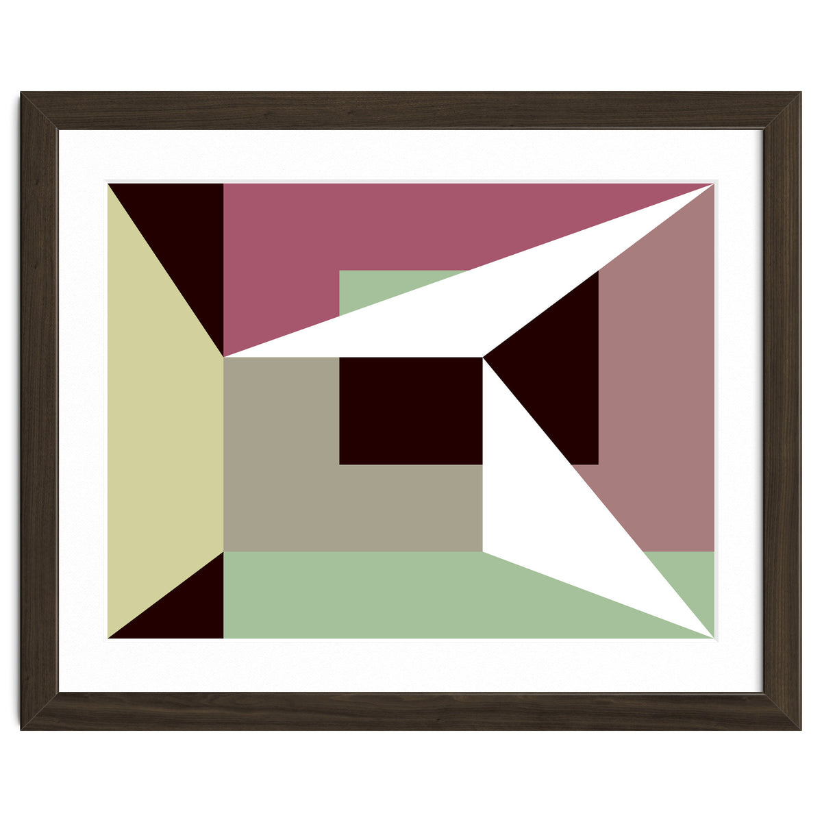 Geometric Shapes No. 26 - green & purple