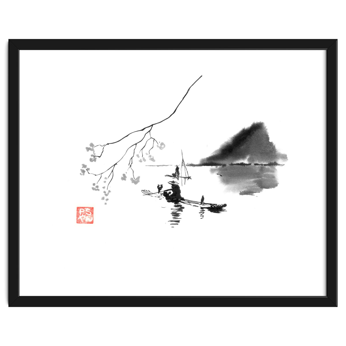 Fishermen on river li