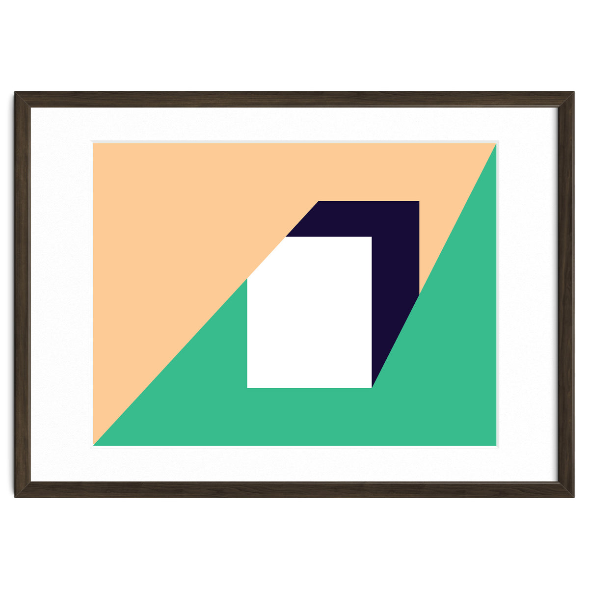 Geometric Shapes No. 61 - pink, green & dark blue