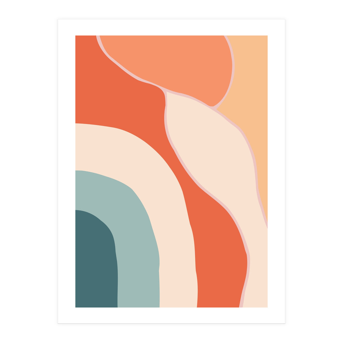 Rainbow Retro Wavy Lines (Print Only)