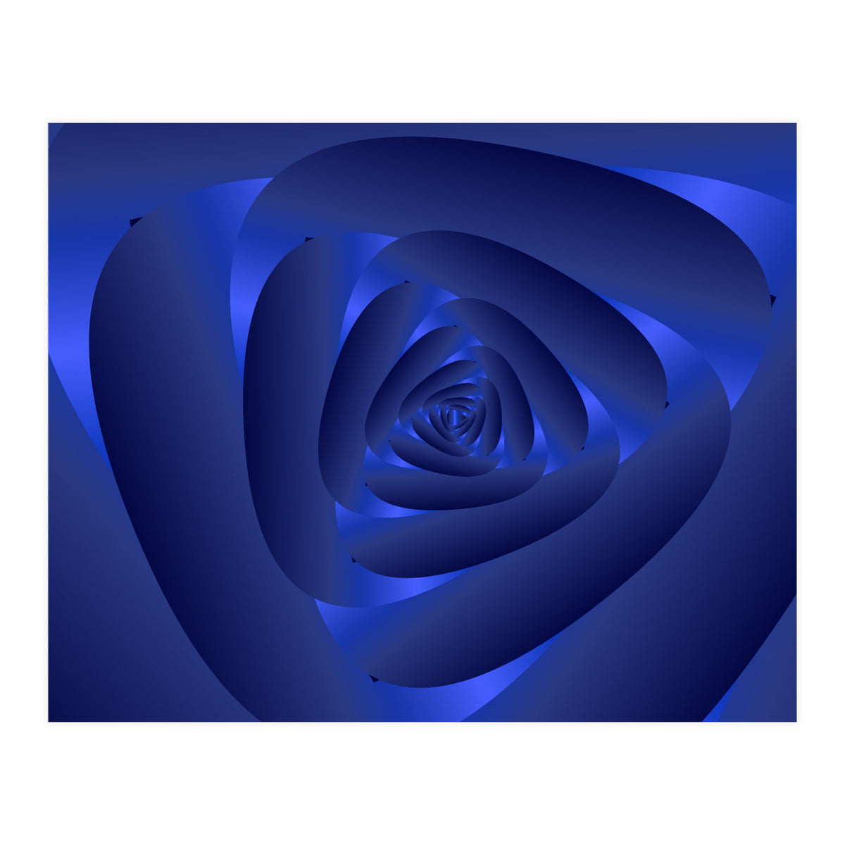 Blue Color Rose Spiral Pattern (Print Only)