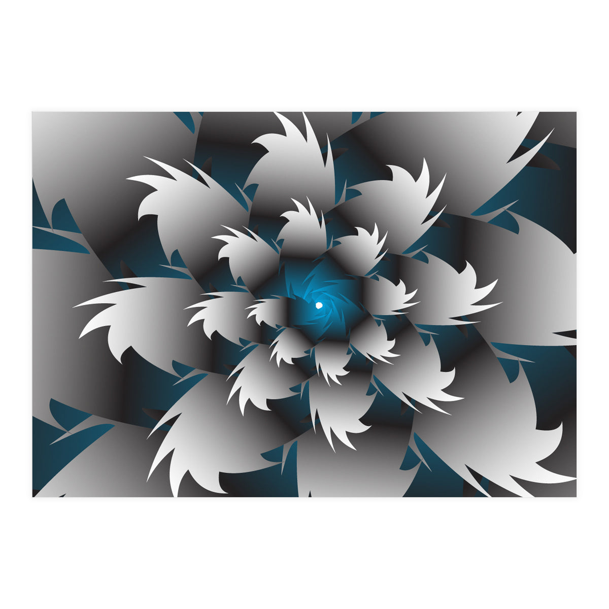 Seamless Blue 3D Floral (Print Only)