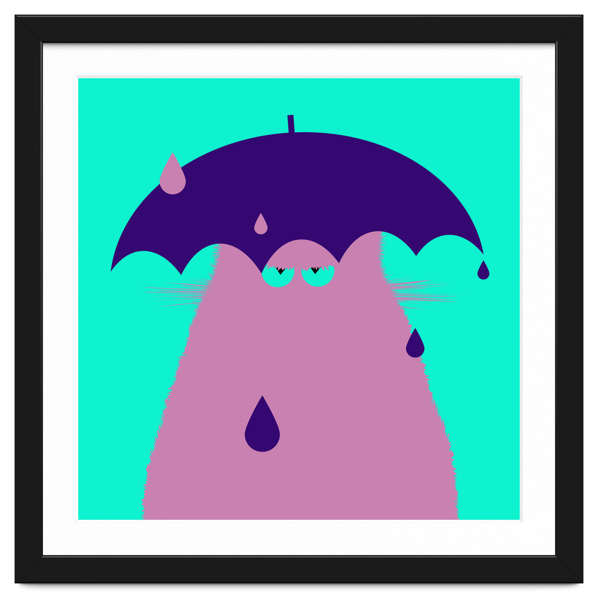 Lilac Cat With Umbrella