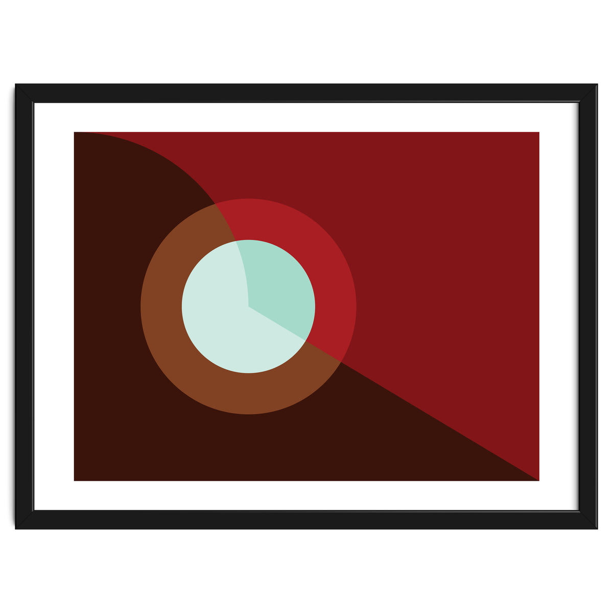 Geometric Shapes No. 2 - deep reds & turquoise
