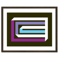 Geometric Shapes No. 35 -  brown, blue & lilac