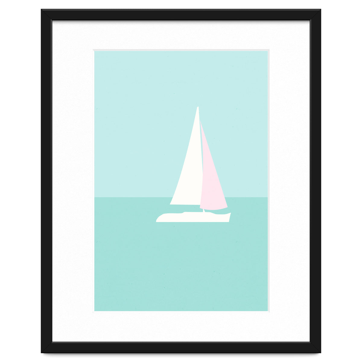 Minimal Sailboat - Turquoise Coast