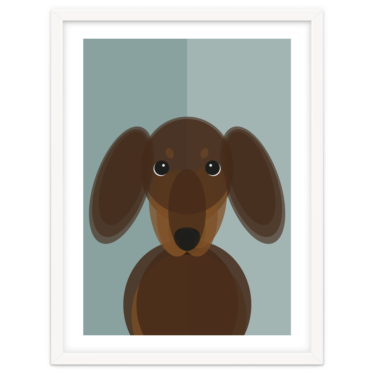 Mid Century Geometric Dachshund Dog
