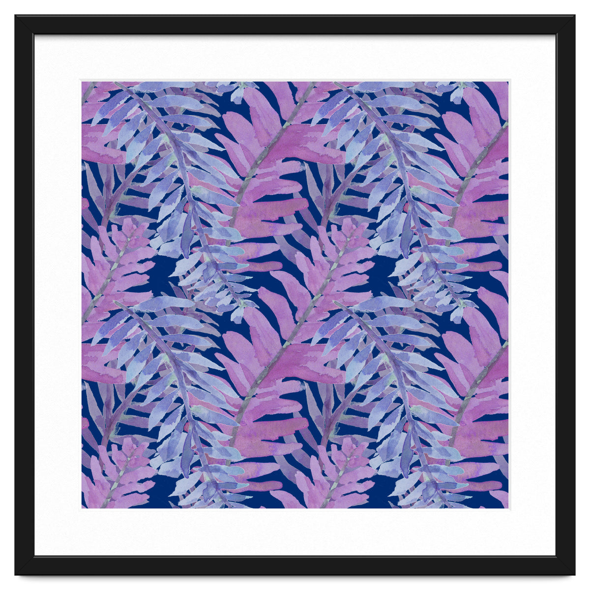 Woodland Ferns in Blue