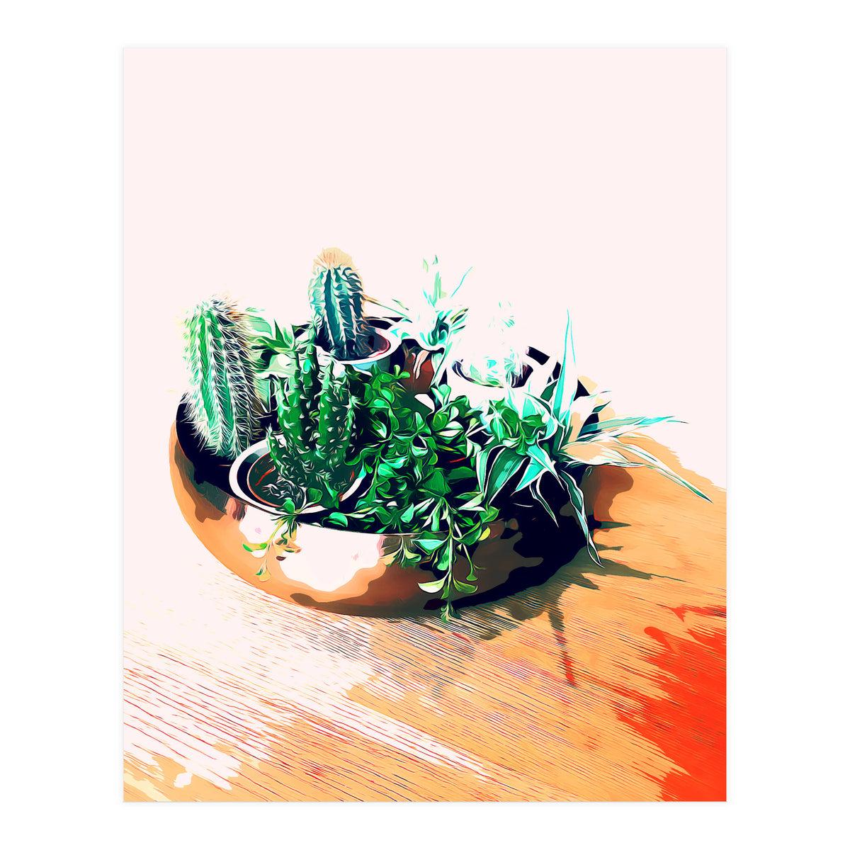Cacti In A Copper Pot (Print Only)