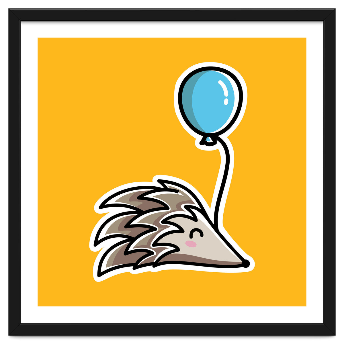 Kawaii Cute Hedgehog With Balloon