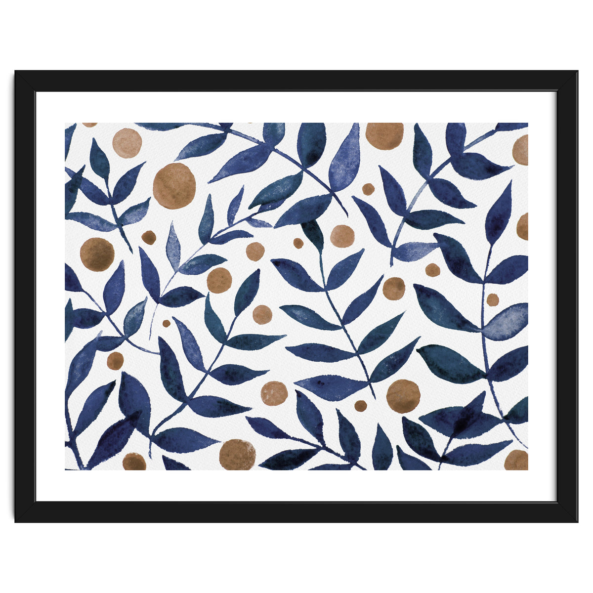 Watercolor Indigo Branches