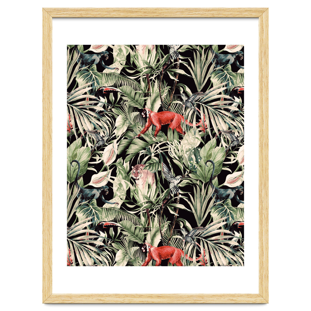 Animals In The Dark Of The Jungle