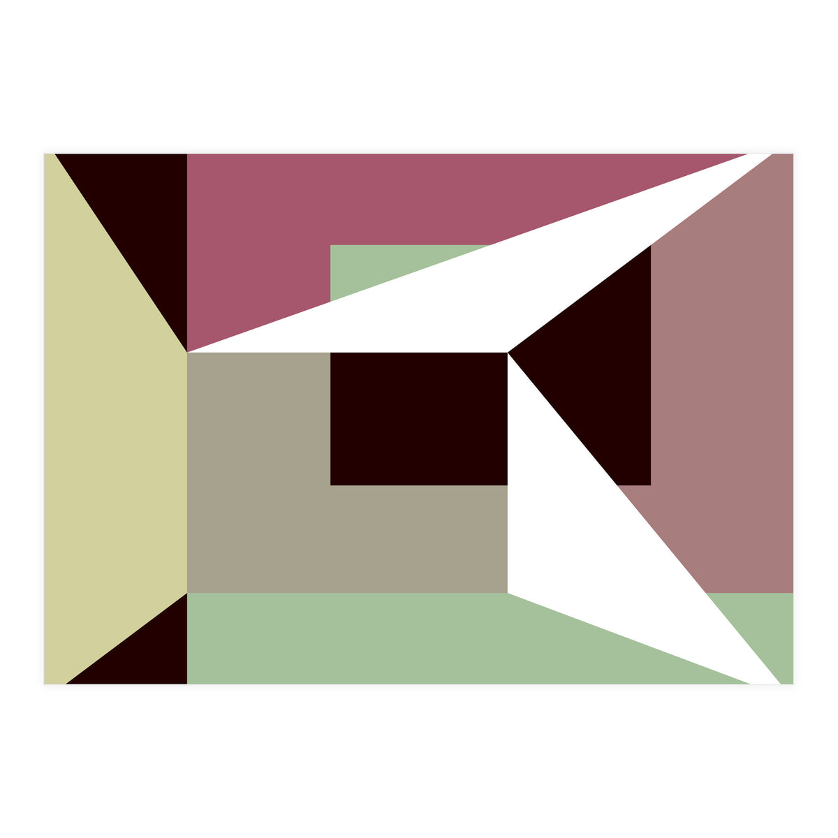 Geometric Shapes No. 26 - green & purple (Print Only)