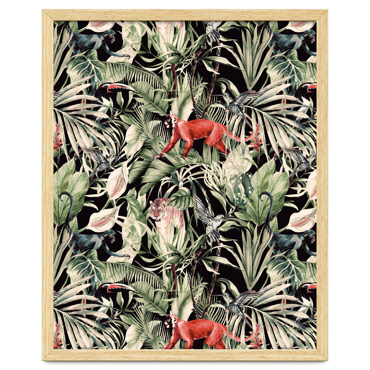 Animals In The Dark Of The Jungle