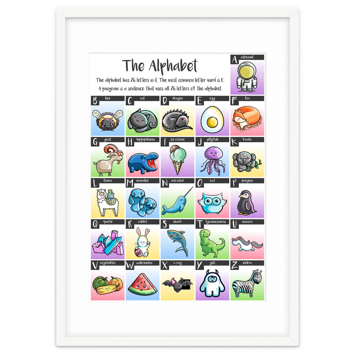 The Alphabet in Kawaii Cute Style