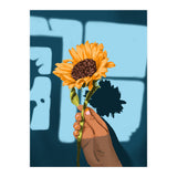 Sunflower Still Life | Flower Hand Painting | Sunny Day Shadow Hope Optimism Positivity Good Vibes (Print Only) thumbnail