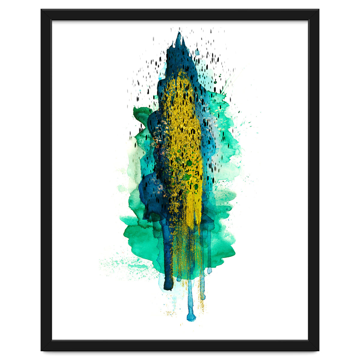 Abstract watercolour peacockgold