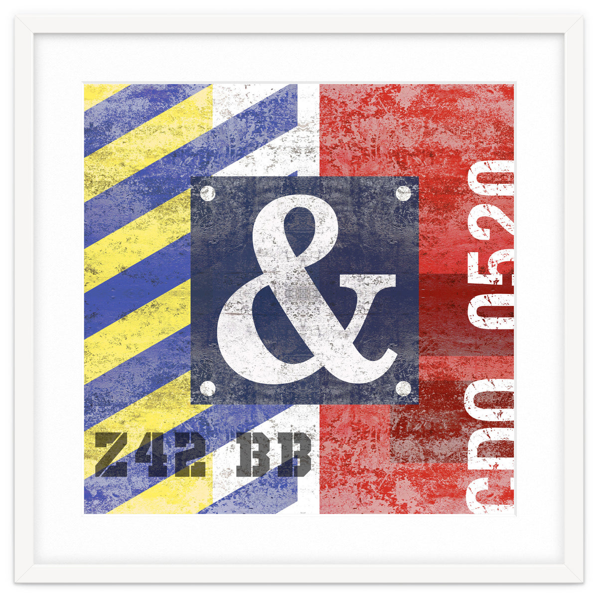 Blue Ampersand Industrial Abstract