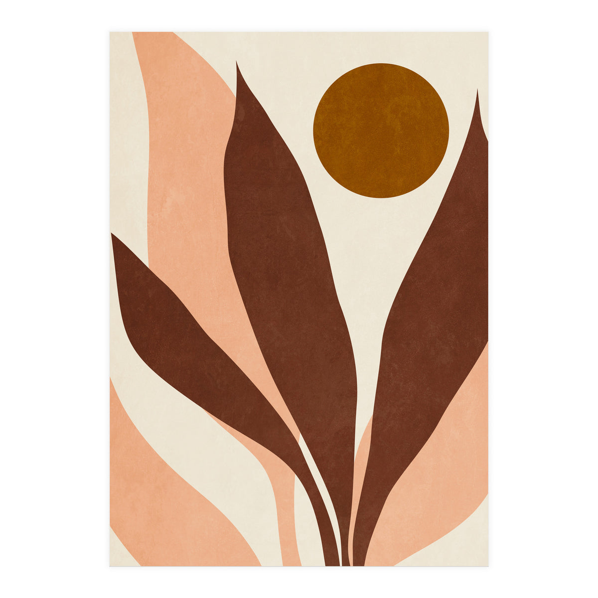 ABSTRACT LEAVES AND SUN - R01 (Print Only)