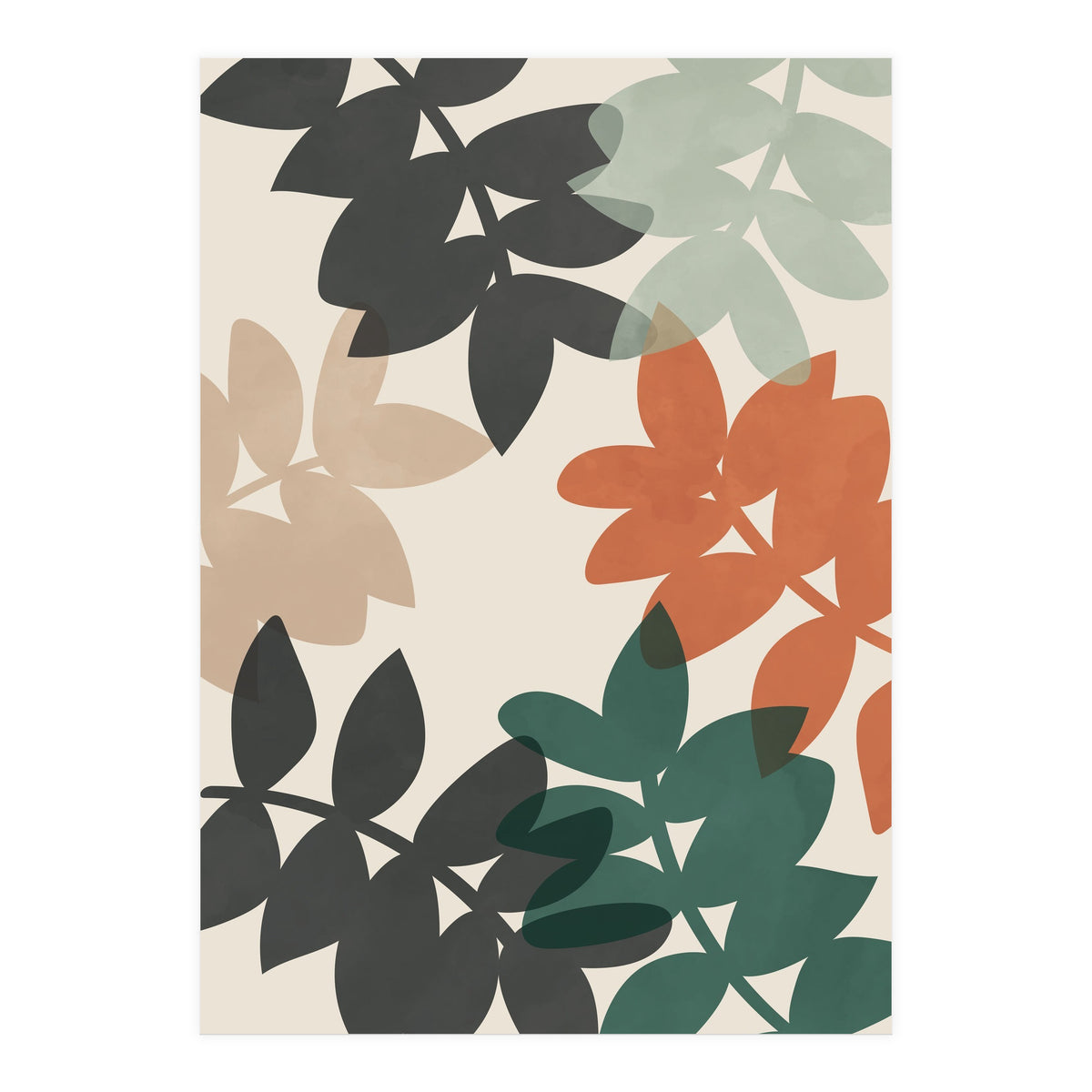 Abstract Colorful Leaves (Print Only)