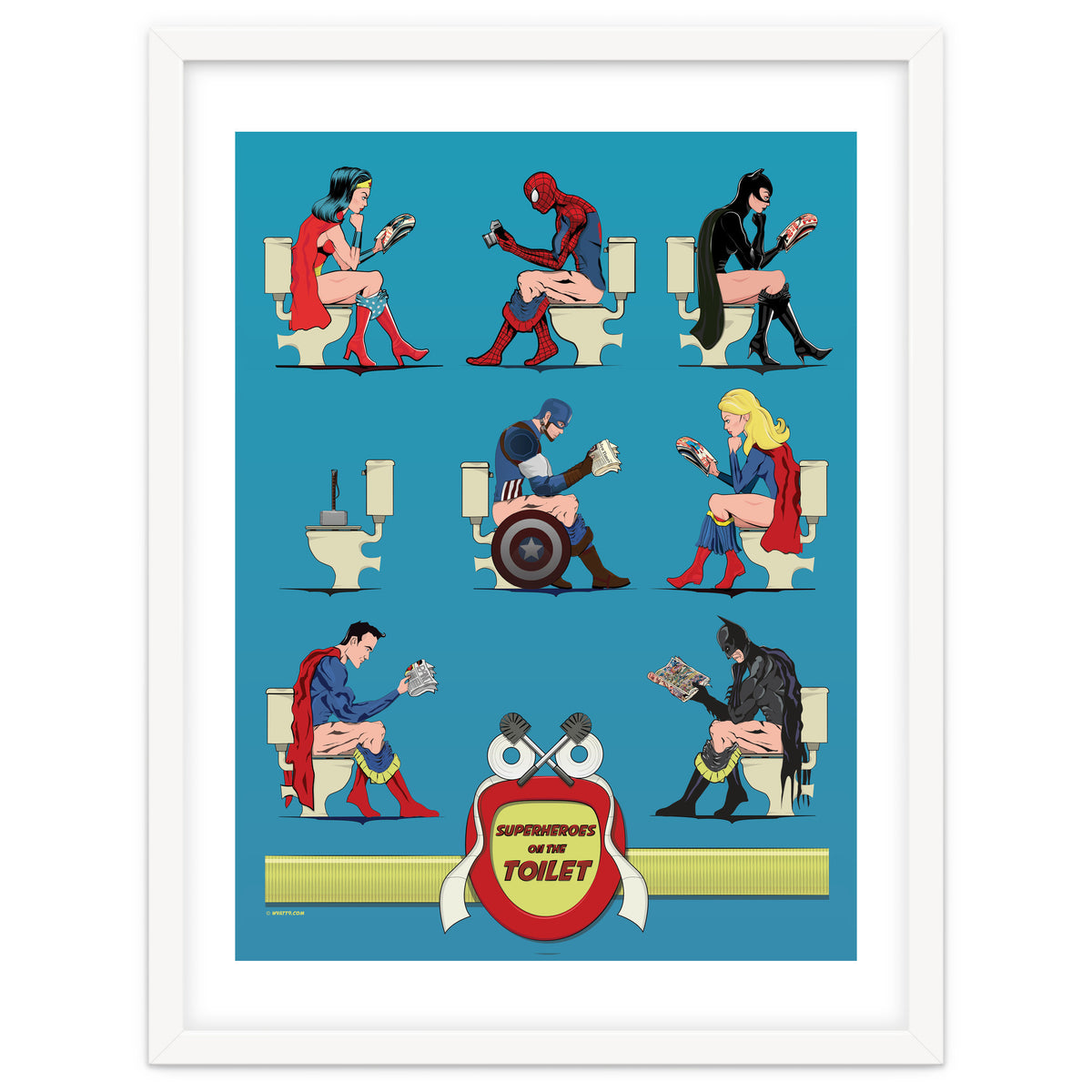 Superheroes on the Toilet, funny poo humour