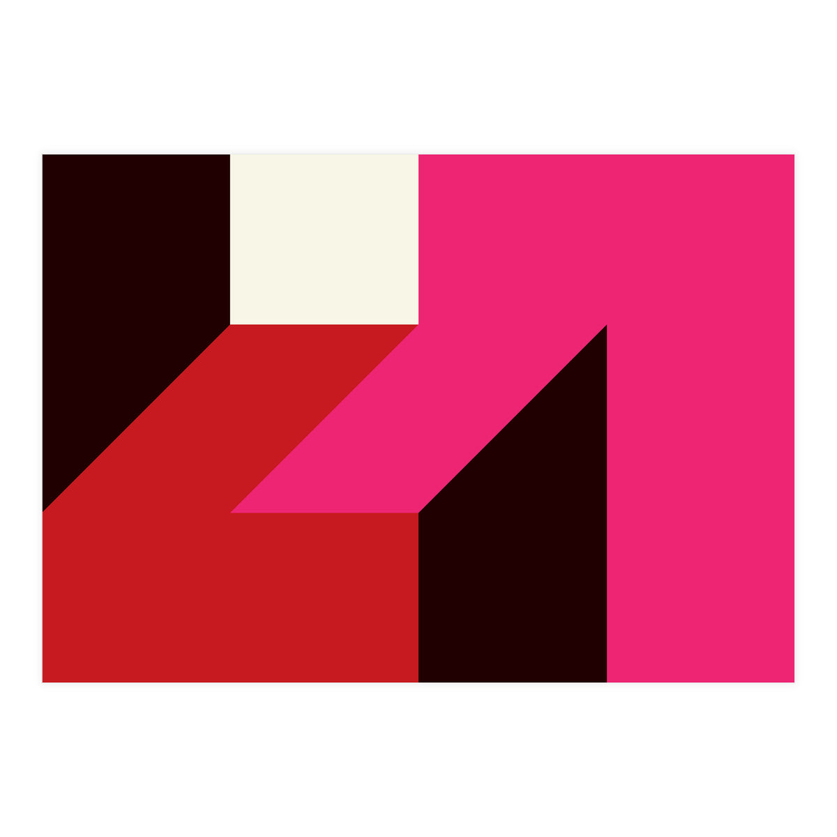 Geometric Shapes No. 62 - red, magenta & black (Print Only)