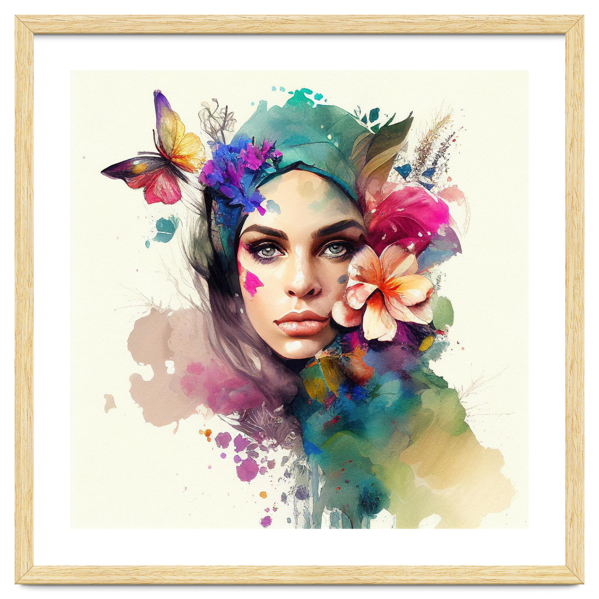 Watercolor Floral Arabian Woman #10