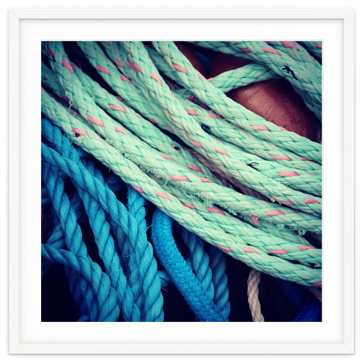 fishing ropes: blue and green