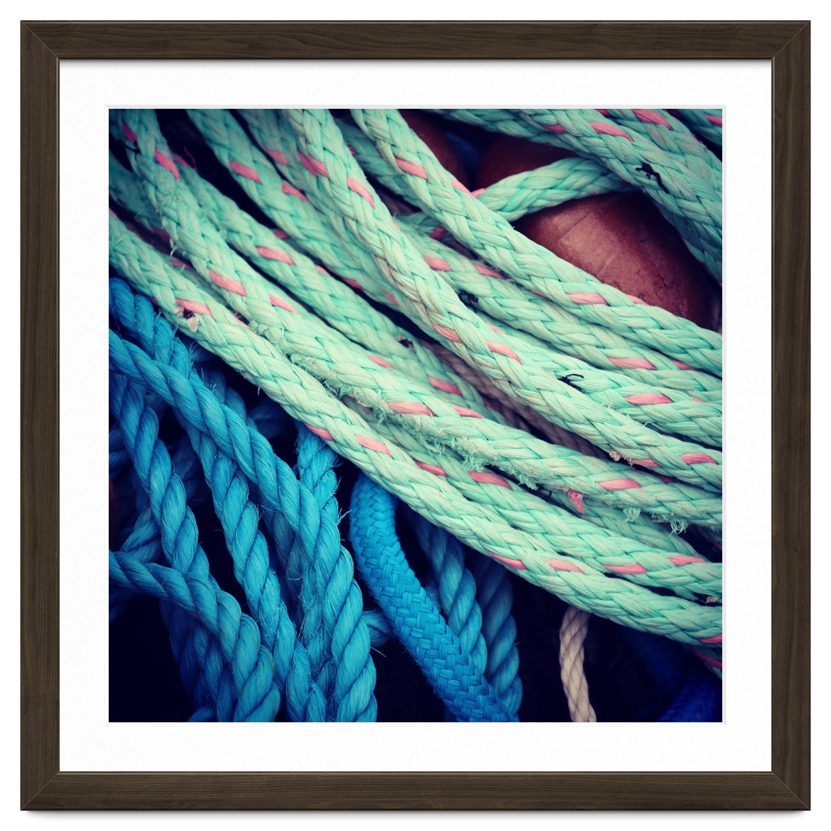 fishing ropes: blue and green