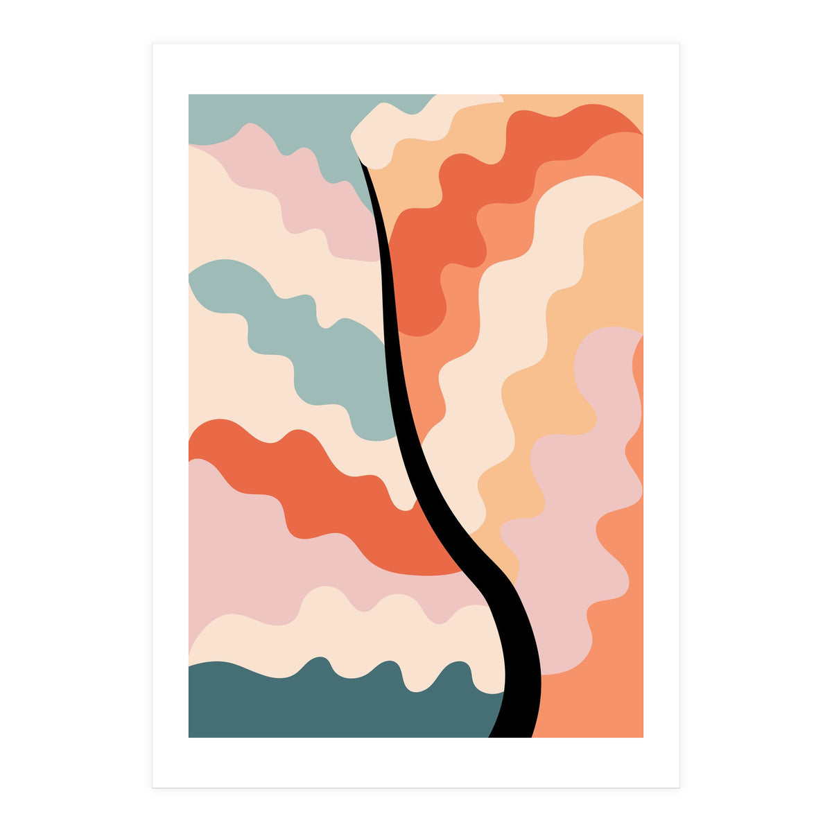 Botanical Retro Floral Waves (Print Only)