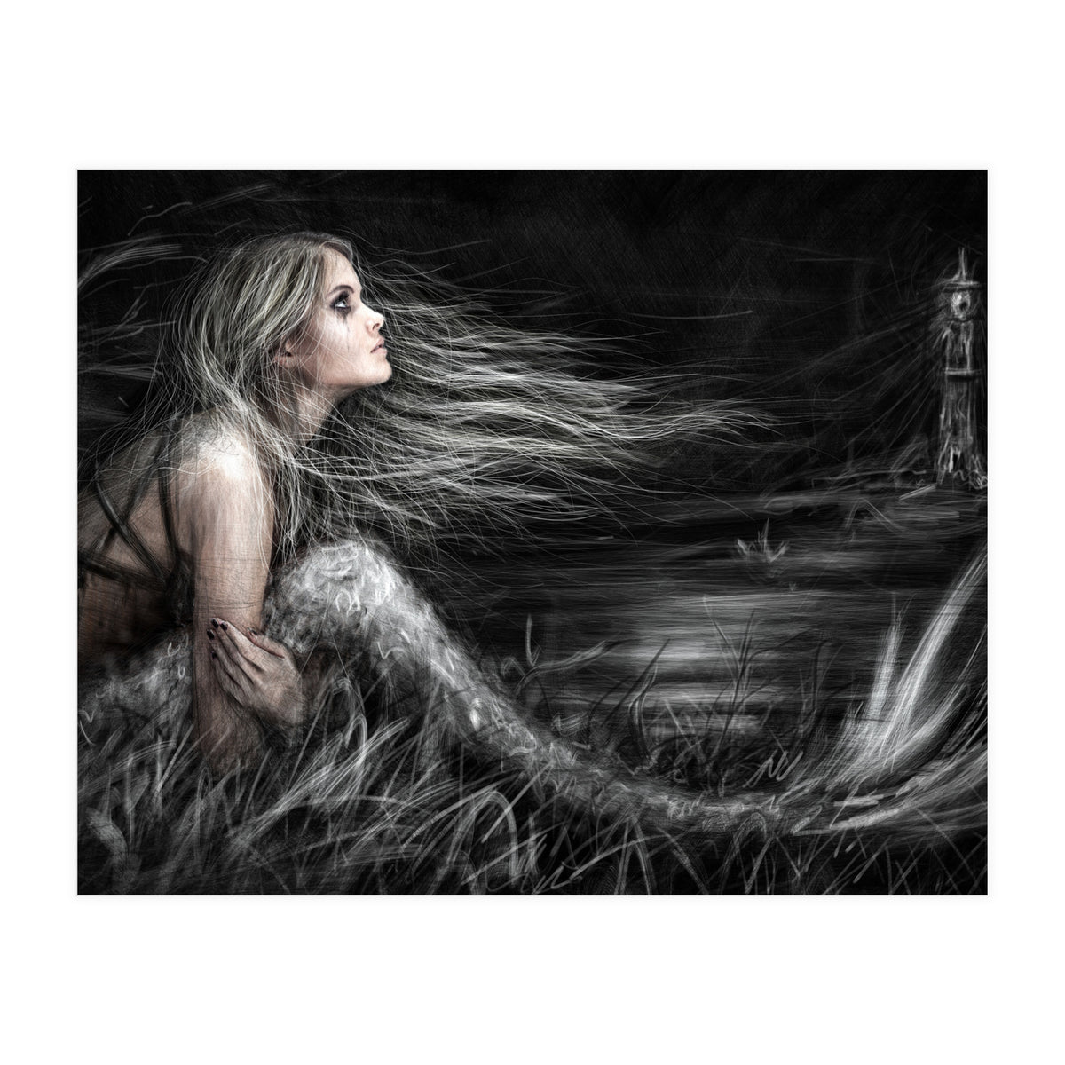 Mermaid At Midnight (Print Only)