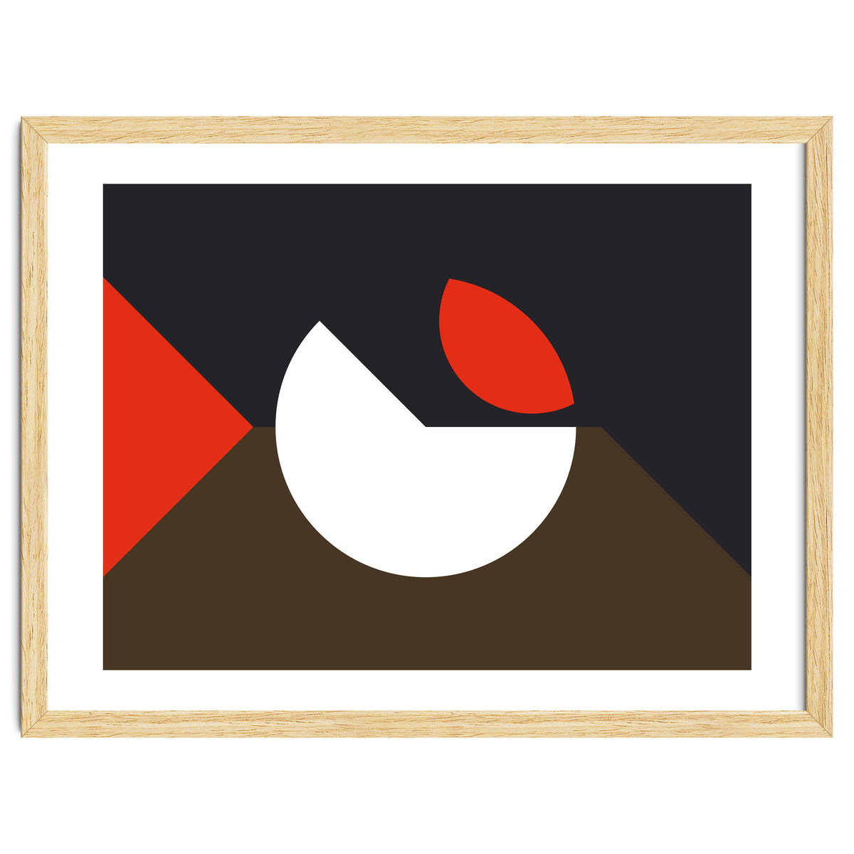 Geometric Shapes No. 10 - brown, dark blue & red