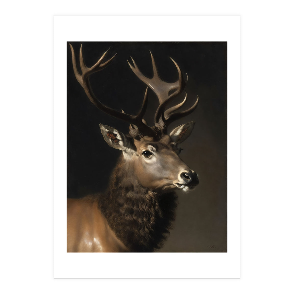 Stag Classical Oil Painting (Print Only)