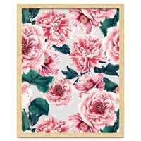 Pattern pink vintage peonies