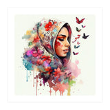 Watercolor Floral Muslim Arabian Woman #4 (Print Only) thumbnail