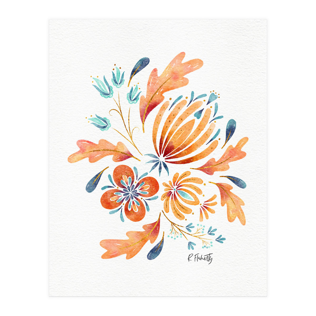 Protea Floral | Peach (Print Only)