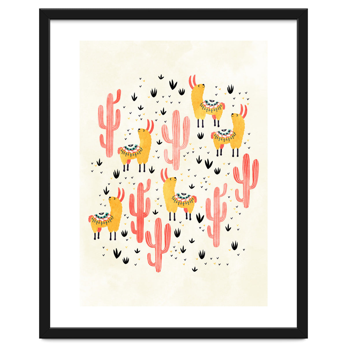 Yellow Llamas Red Cacti