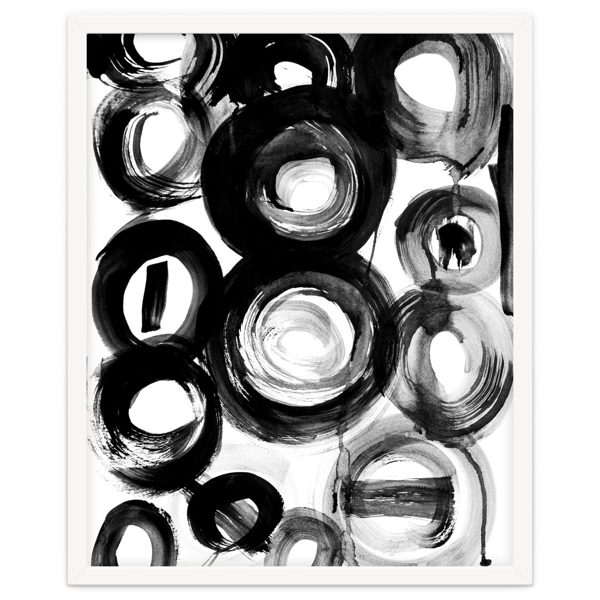 Black and White Ink Circles