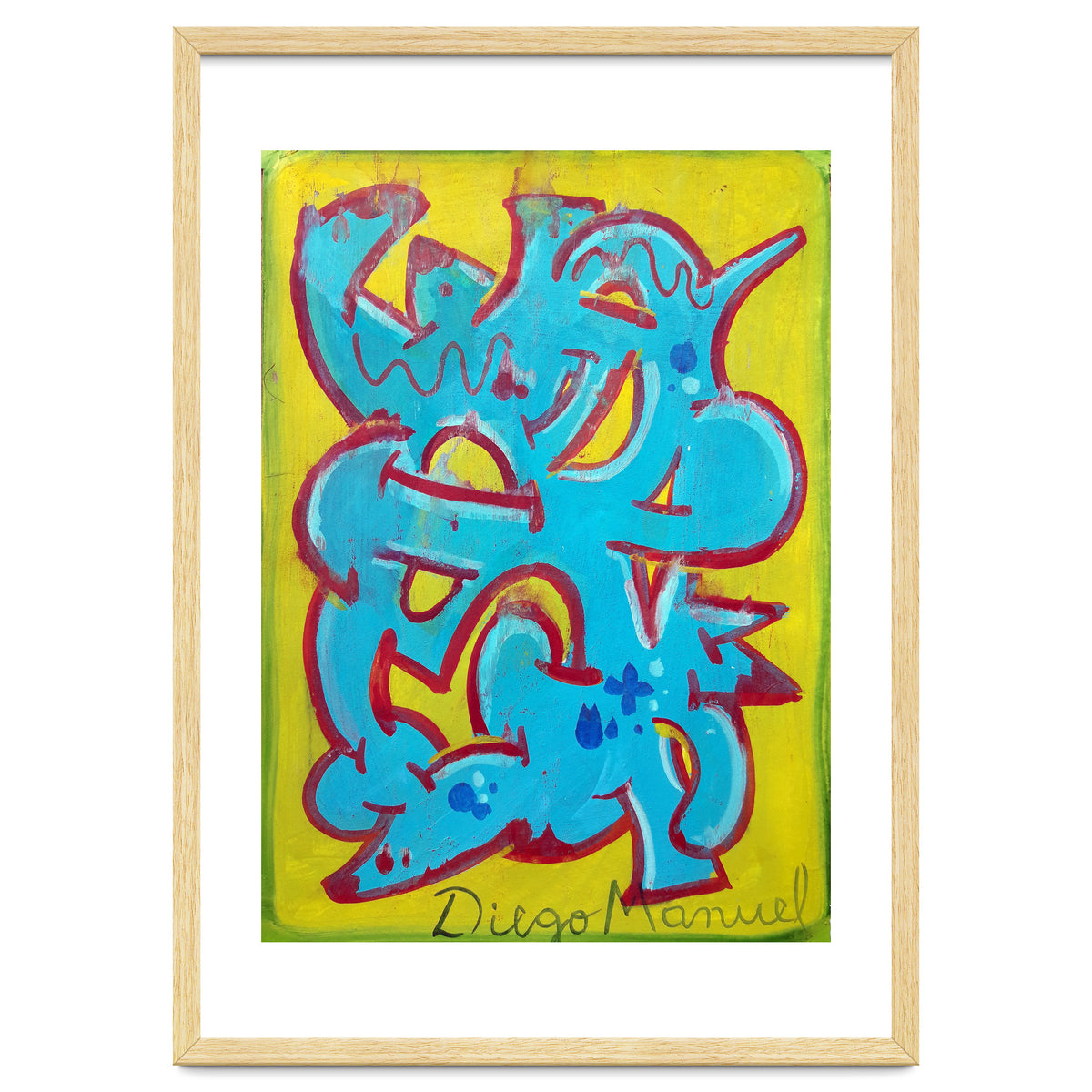 Forma Celeste Sobre Amarillo 3