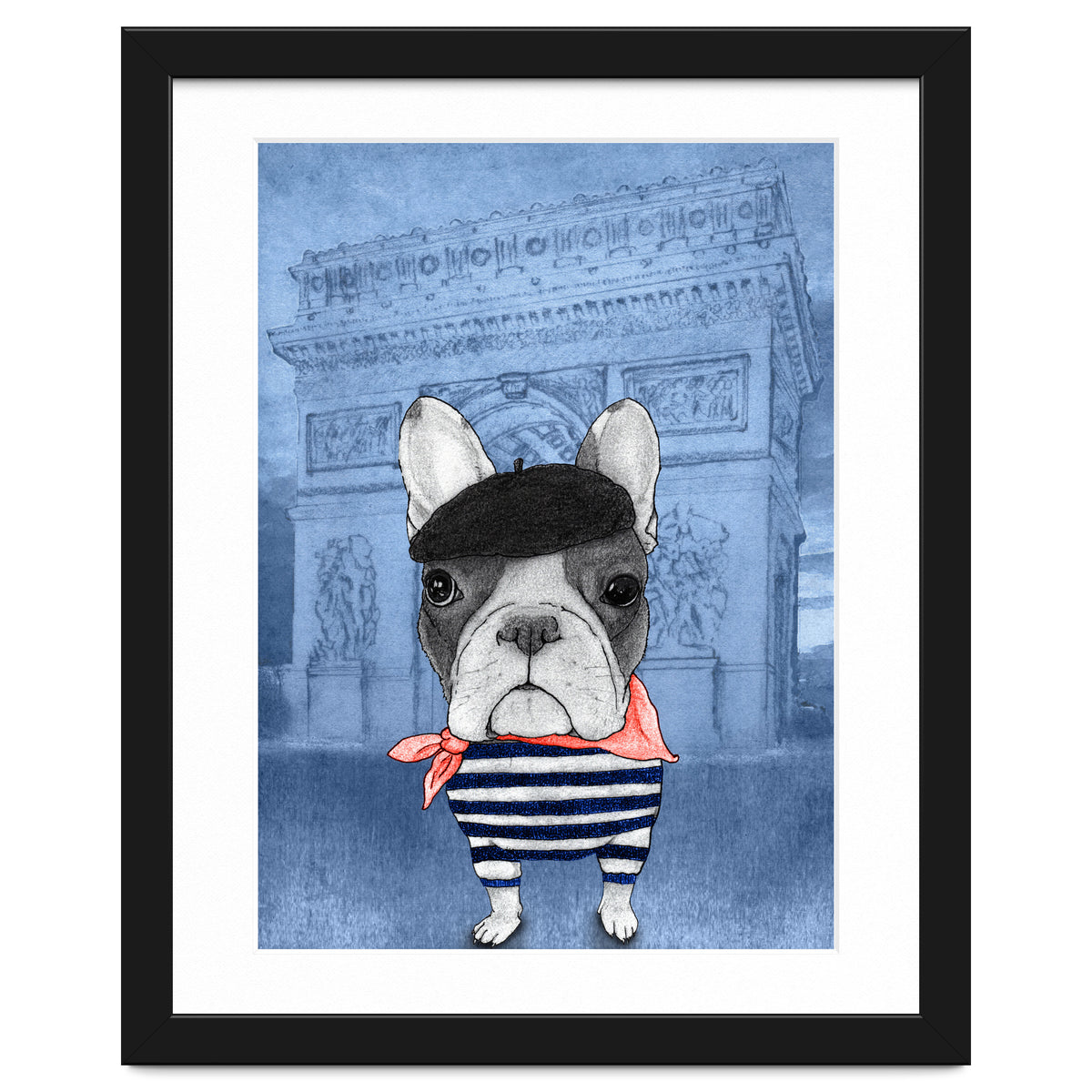 French Bulldog With Arc De Triomphe
