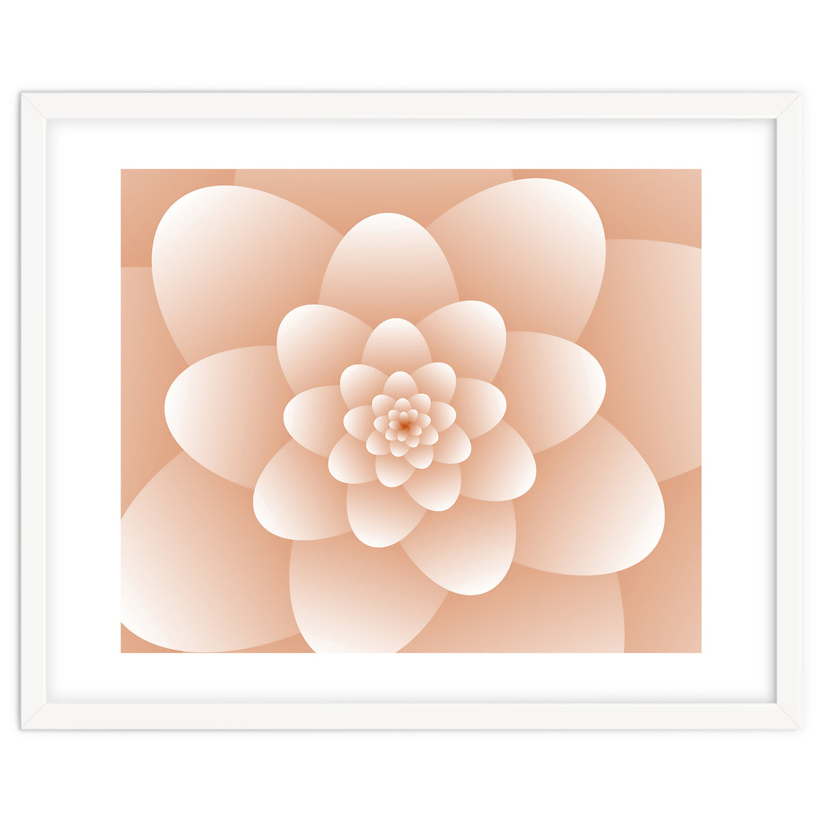 3d Abstract Orange Floral Spiral
