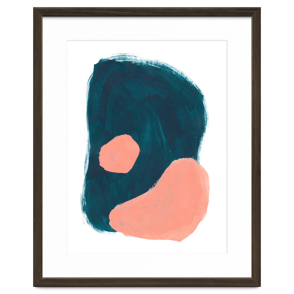 Teal Blob Salmon Bubbles