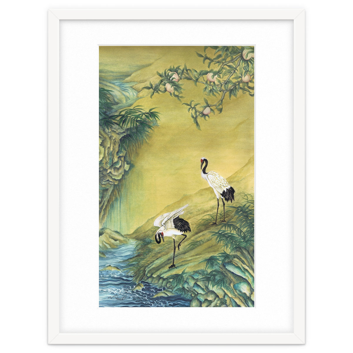 Cranes Under A Peach Tree
