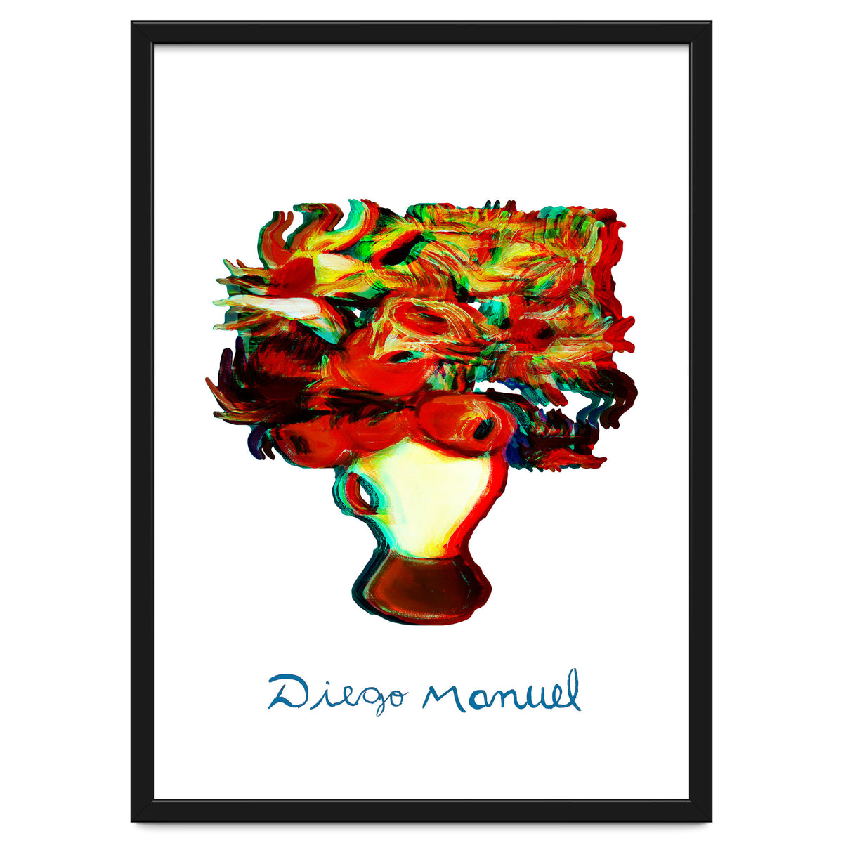 Florero Fondo Turquesa 3d